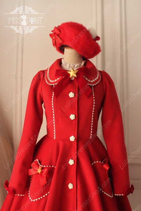 Sweet Woolen Vintage Little Red Riding Hood Fairy Tale Lovely Coat Lolita Coat