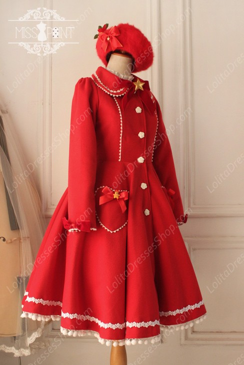 Sweet Woolen Vintage Little Red Riding Hood Fairy Tale Lovely Coat Lolita Coat