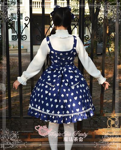 Sweet Poker Printed Magic Tea Party Lolita Jumper Dress