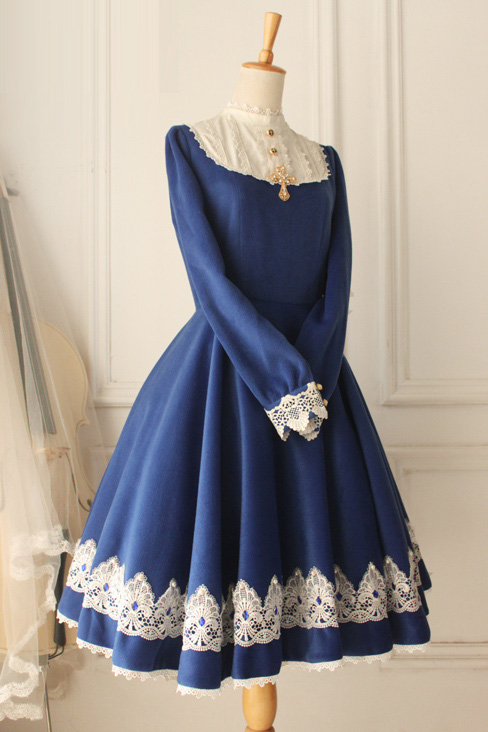 Classic Woolen Vintage Castle Girl Lolita Dress