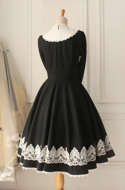 Classic Woolen Vintage Castle Girl Lolita Dress
