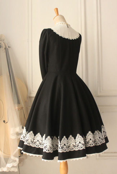 Classic Woolen Vintage Castle Girl Lolita Dress