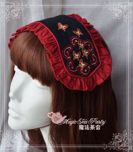 Sweet Cotten Chinese Style Embroidery Magic Tea Party Lolita Hair Hoop