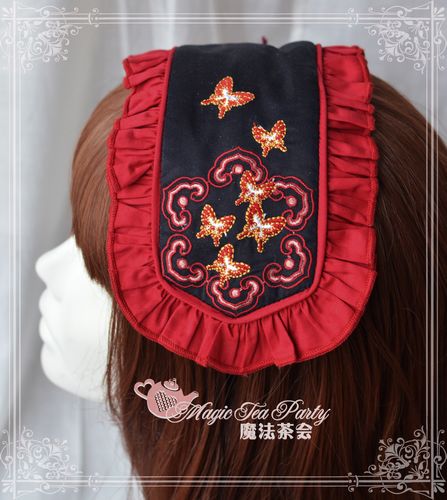 Sweet Cotten Chinese Style Embroidery Magic Tea Party Lolita Hair Hoop