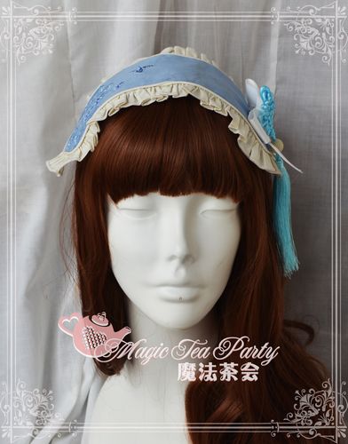 Sweet Cotten Chinese Style Embroidery Magic Tea Party Lolita Hair Hoop