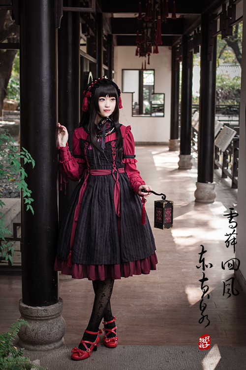 Elegant Long Sleeves Qi Chess Story Lolita OP Dress
