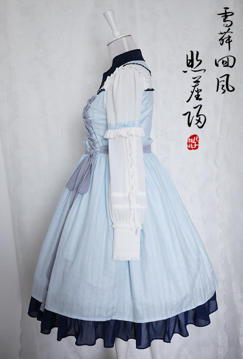 Elegant Long Sleeves Qi Chess Story Lolita OP Dress