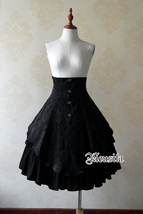 Gothic Cotton Retro Jacquard Steel Mousita Skirt Two Piece