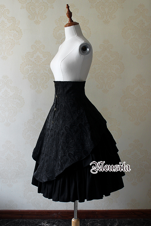 Gothic Cotton Retro Jacquard Steel Mousita Skirt Two Piece