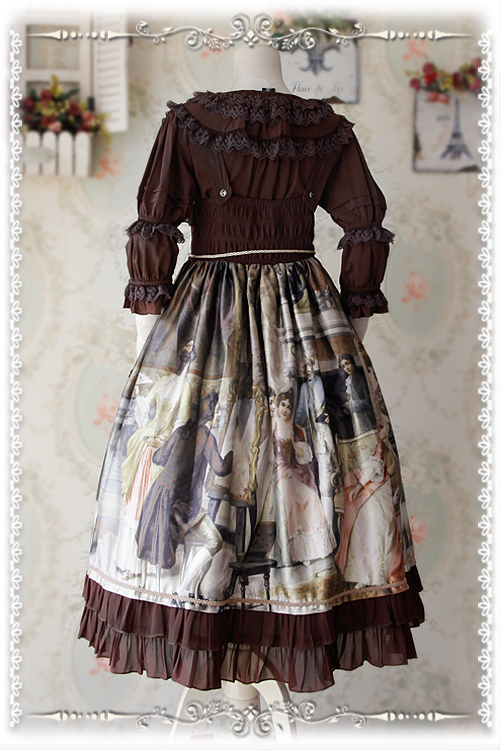 Sweet Cotten Paintings Prints Infanta Lolita Jumper Dress