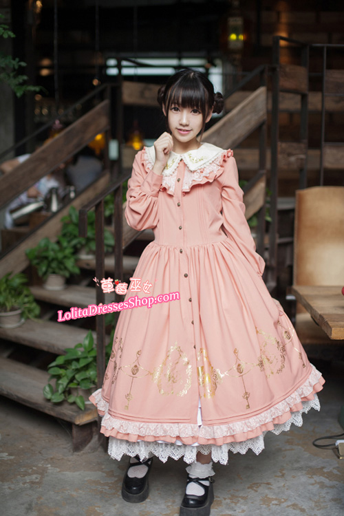 Sweet Cotten Alice in Wonderland Embroidery Lace Strawberry Witch Lolita OP Dress