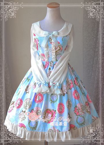 Sweet Cotten Paris Garden Magic Tea Party Lolita OP Dress