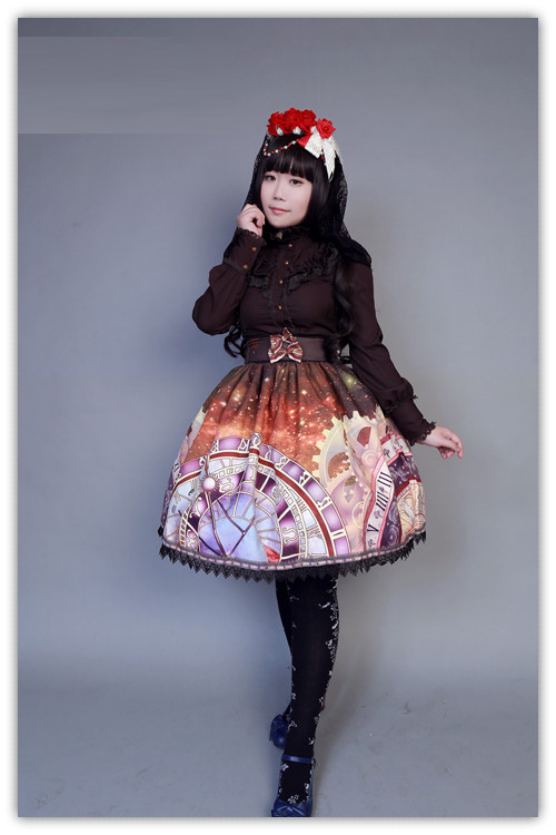 Souffle Song Prague Astronomical Clock High-Rise Lolita Skirt SK