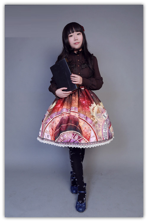 Souffle Song Prague Astronomical Clock High-Rise Lolita Skirt SK