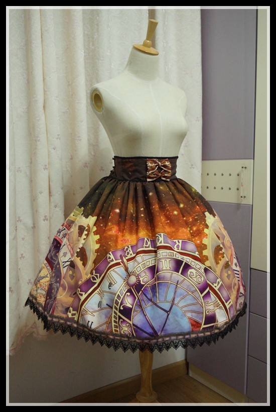 Souffle Song Prague Astronomical Clock High-Rise Lolita Skirt SK