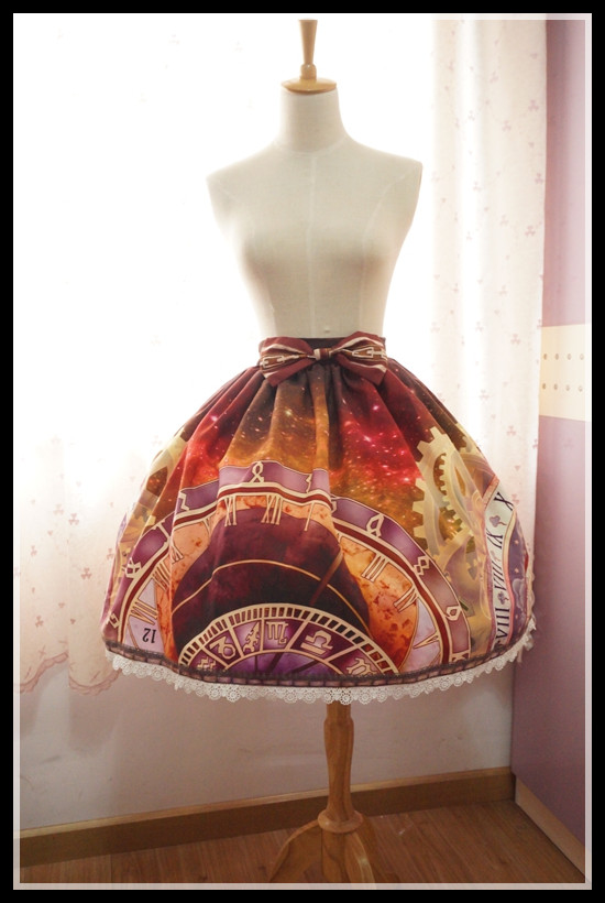 Souffle Song Prague Astronomical Clock Lolita Skirt SK