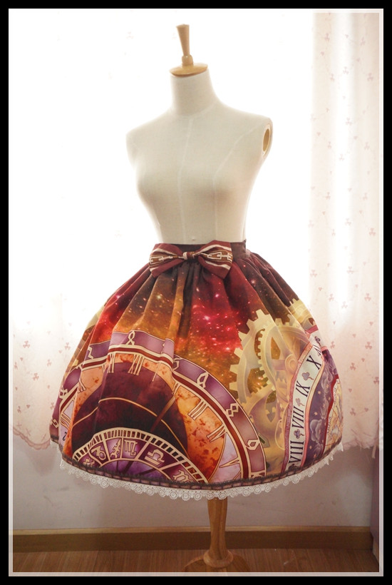 Souffle Song Prague Astronomical Clock Lolita Skirt SK