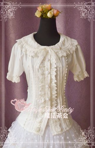 Cultivates qi Cotton Lace Magic Tea Party Lolita Blouse Short Version