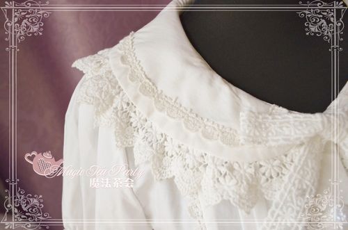 Cultivates qi Cotton Lace Magic Tea Party Lolita Blouse Short Version