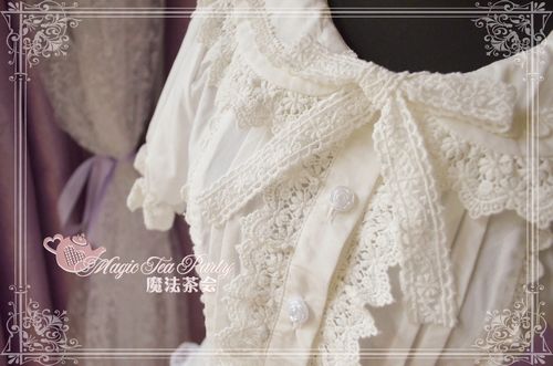 Cultivates qi Cotton Lace Magic Tea Party Lolita Blouse Short Version