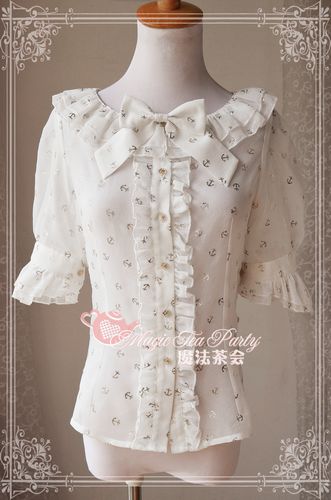 The Anchor Of The Sea Chiffon Dark Streaks Gilding Magic Tea Party Lolita Shirt