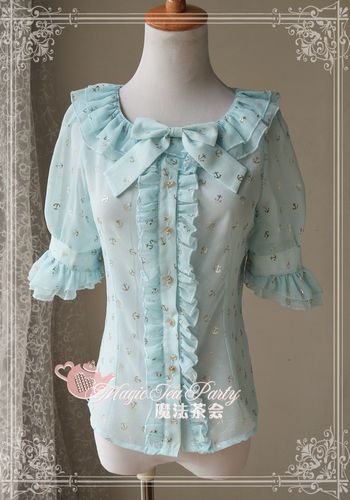 The Anchor Of The Sea Chiffon Dark Streaks Gilding Magic Tea Party Lolita Shirt