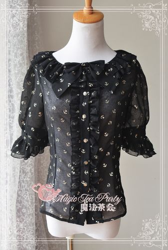 The Anchor Of The Sea Chiffon Dark Streaks Gilding Magic Tea Party Lolita Shirt