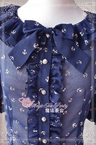 The Anchor Of The Sea Chiffon Dark Streaks Gilding Magic Tea Party Lolita Shirt