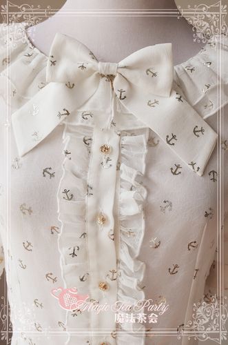 The Anchor Of The Sea Chiffon Dark Streaks Gilding Magic Tea Party Lolita Shirt