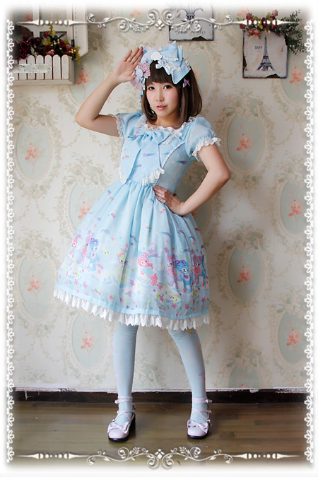 Sleeping Bear Infanta Chiffon Lolita OP Dress