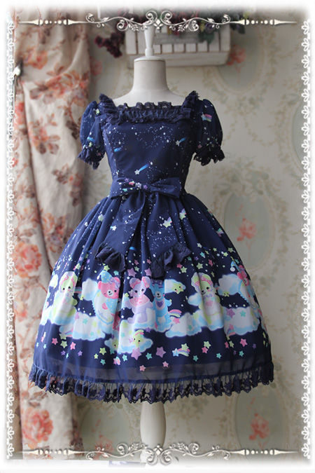 Sleeping Bear Infanta Chiffon Lolita OP Dress