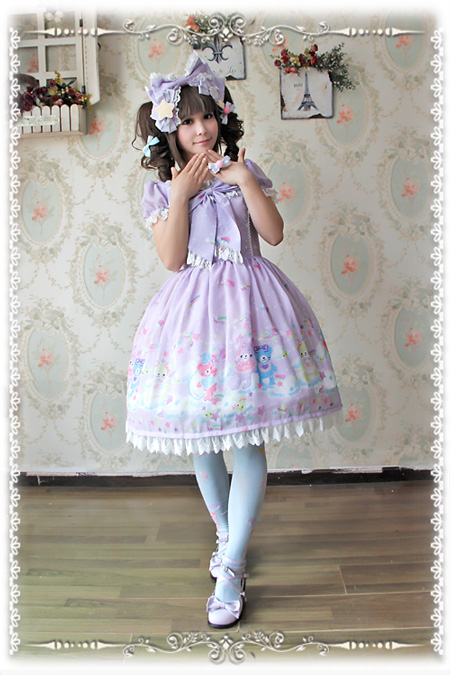 Sleeping Bear Infanta Chiffon Lolita OP Dress