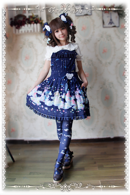 Sleeping Bear Infanta Chiffon Lolita Salopette