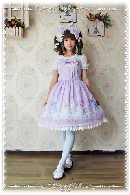 Sleeping Bear Infanta Chiffon Lolita Jumper Dress