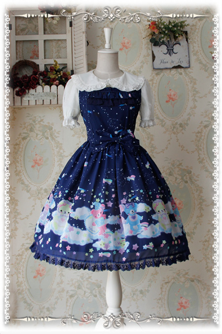 Sleeping Bear Infanta Chiffon Lolita Jumper Dress