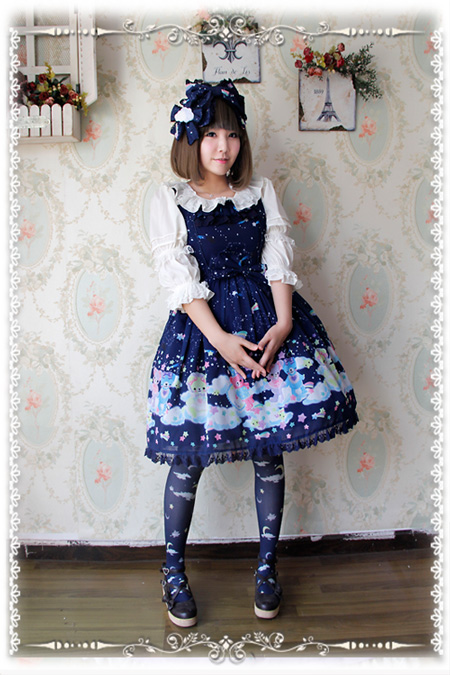 Sleeping Bear Infanta Chiffon Lolita Jumper Dress