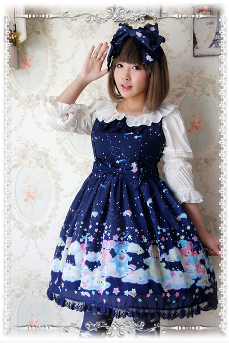 Sleeping Bear Infanta Chiffon Lolita Jumper Dress