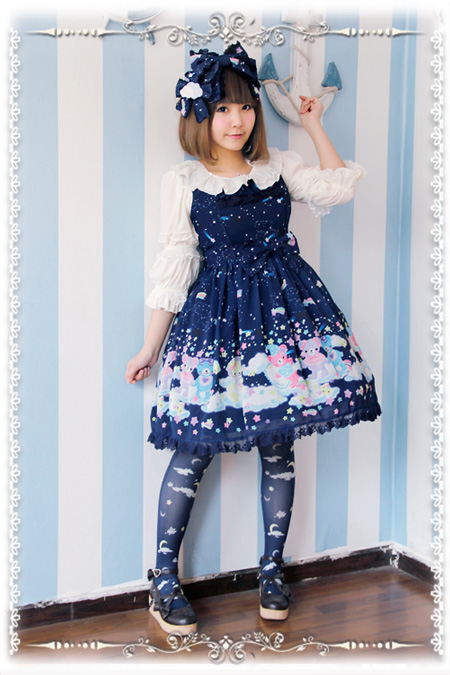 Sleeping Bear Infanta Chiffon Lolita Jumper Dress