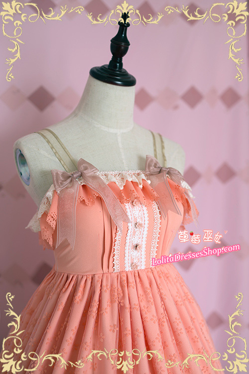 Latouchea fokiensis Franch High Waist Strawberry Witch Lolita Jumper Dress