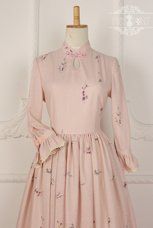 Spring Garden Stand Collar Qi Miss Point Lolita Long OP Dress