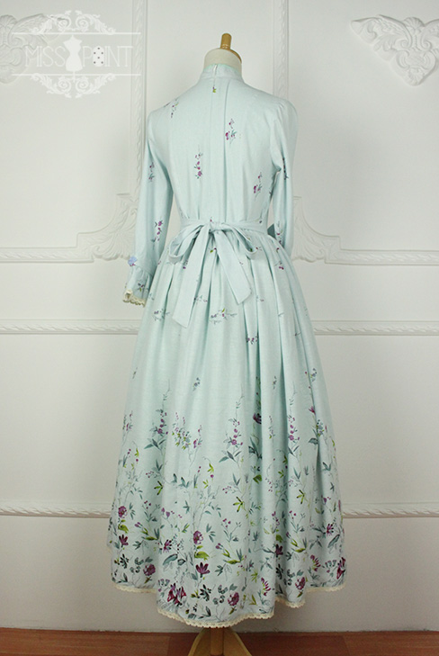 Spring Garden Stand Collar Qi Miss Point Lolita Long OP Dress