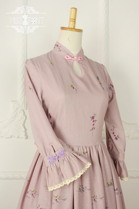 Spring Garden Stand Collar Qi Miss Point Lolita Long OP Dress