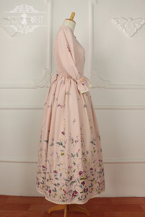 Spring Garden Stand Collar Qi Miss Point Lolita Long OP Dress