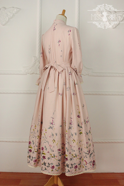 Spring Garden Stand Collar Qi Miss Point Lolita Long OP Dress