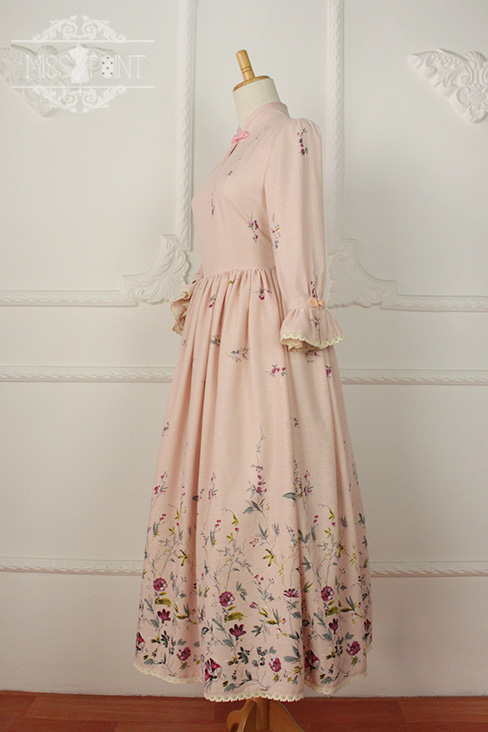 Spring Garden Stand Collar Qi Miss Point Lolita Long OP Dress