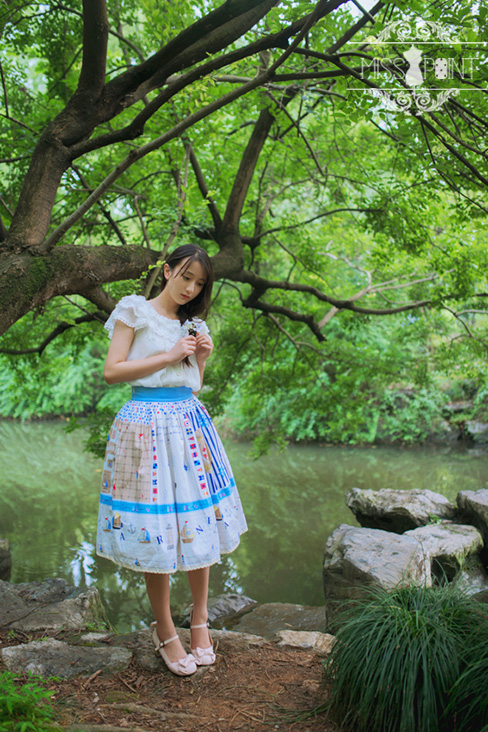 Sailor Style Sweet Vintage Miss Point Lolita Skirt