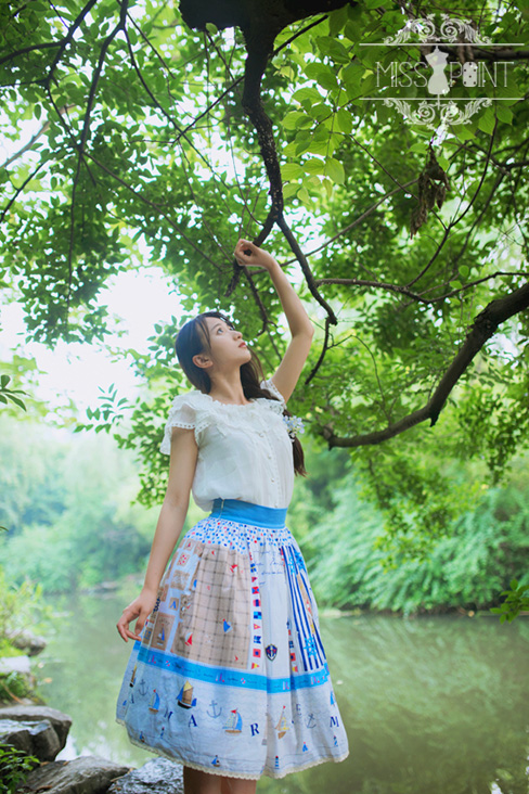 Sailor Style Sweet Vintage Miss Point Lolita Skirt