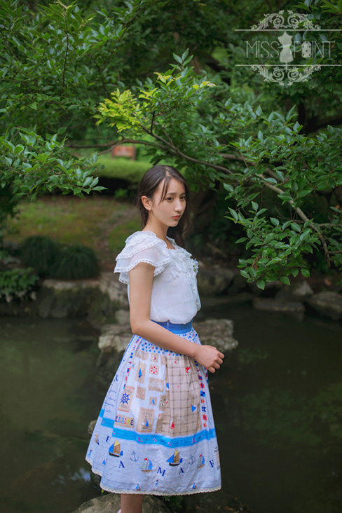 Sailor Style Sweet Vintage Miss Point Lolita Skirt