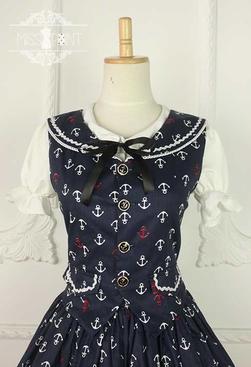 Sailor Style Miss Point Lolita Vest + Skirt Set