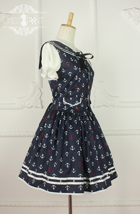 Sailor Style Miss Point Lolita Vest + Skirt Set